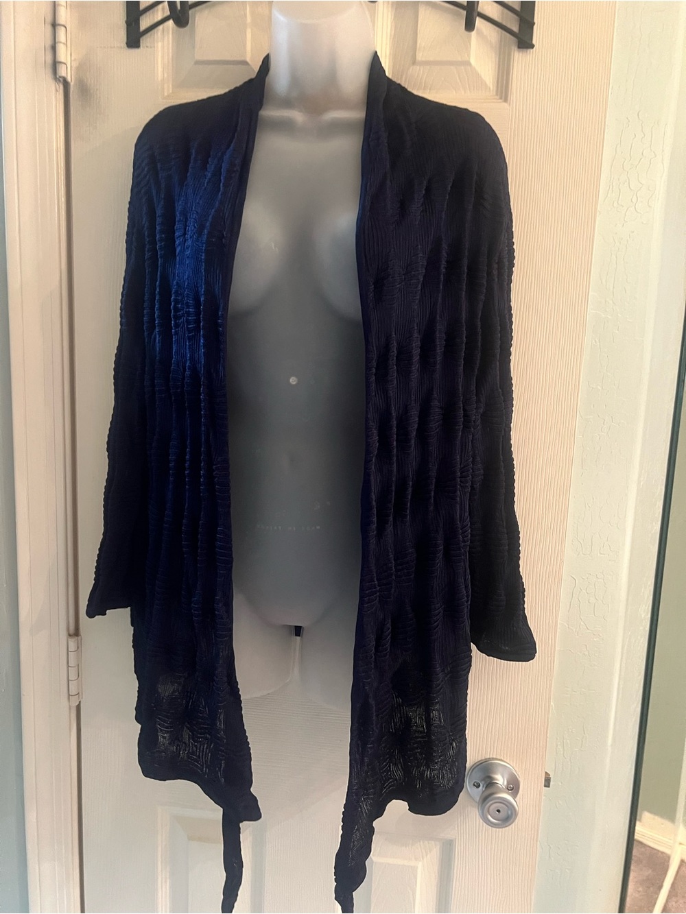 St. John viscose open front cardigan large navy